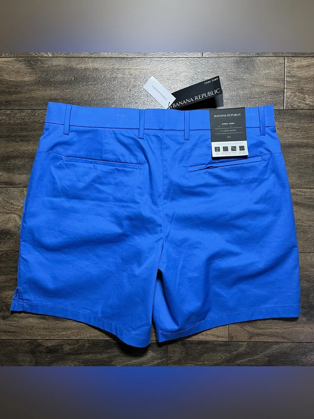 Banana Republic Core Temp Aiden Shorts Mens 34 Blue 7" 37.5 Stretch 320592 NWT - Picture 2 of 14